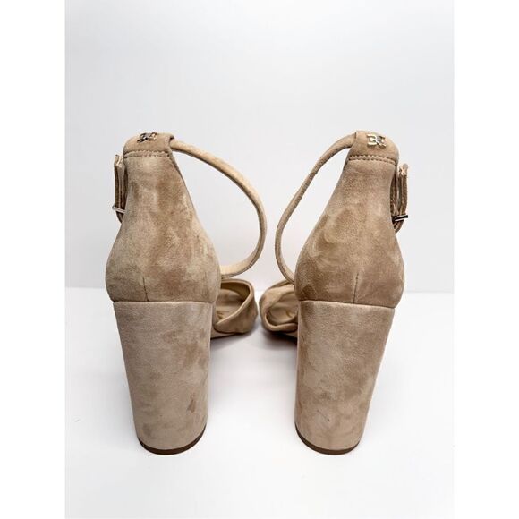 Sam Edelman Sandals Womens Size 10 Tan Suede Ankle Strap Block Heel - Picture 4 of 9